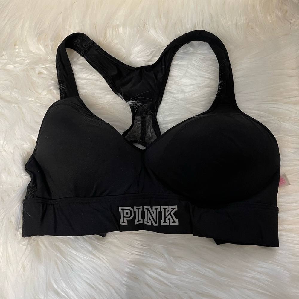 Pink work out bra